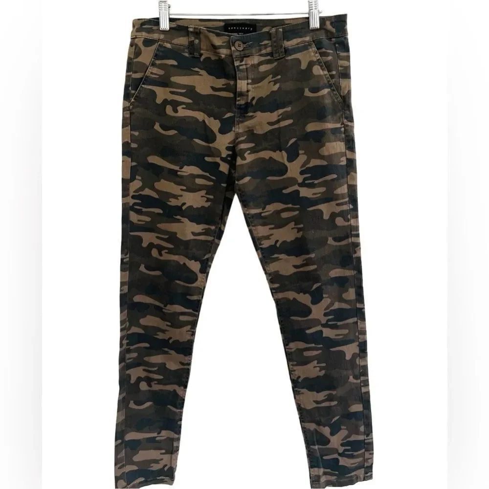 SANCTUARY Slim straight stretch pants size 28, Dark camo.